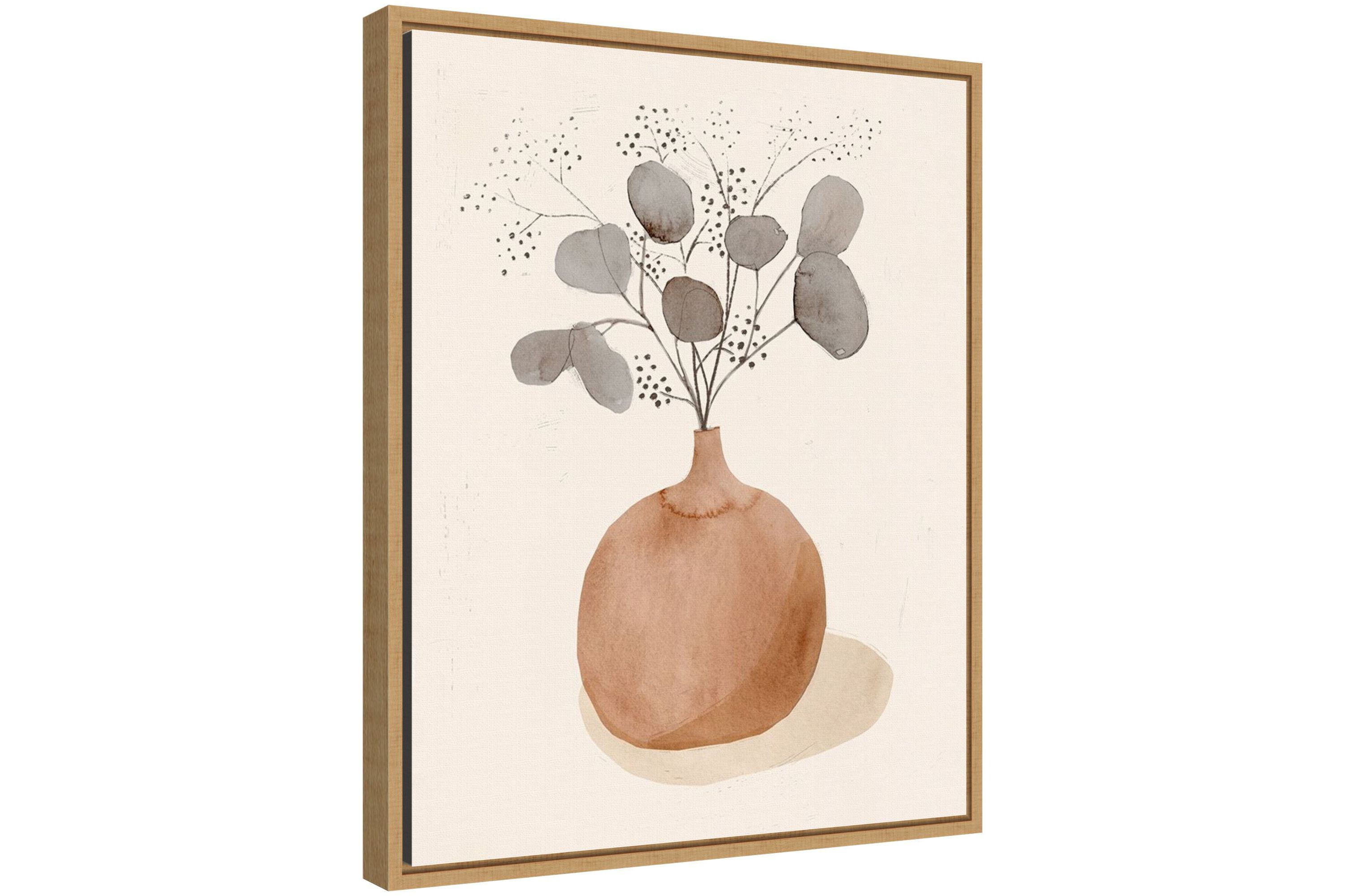 La Planta I (Floral Vase) Framed Canvas Wall Art Print