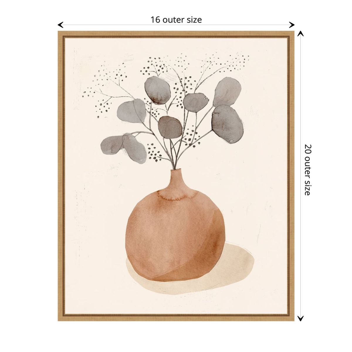 La Planta I (Floral Vase) Framed Canvas Wall Art Print