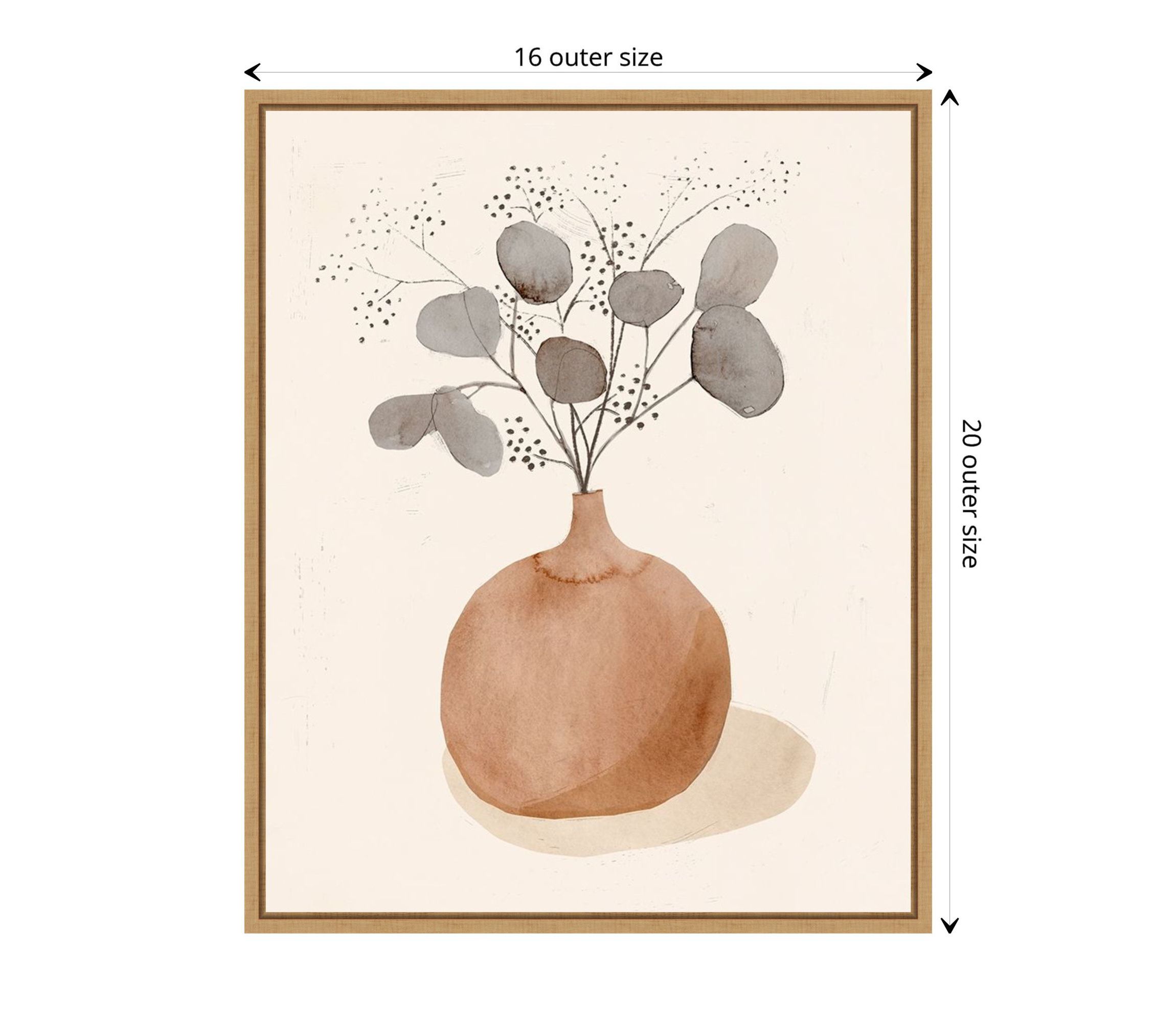 La Planta I (Floral Vase) Framed Canvas Wall Art Print