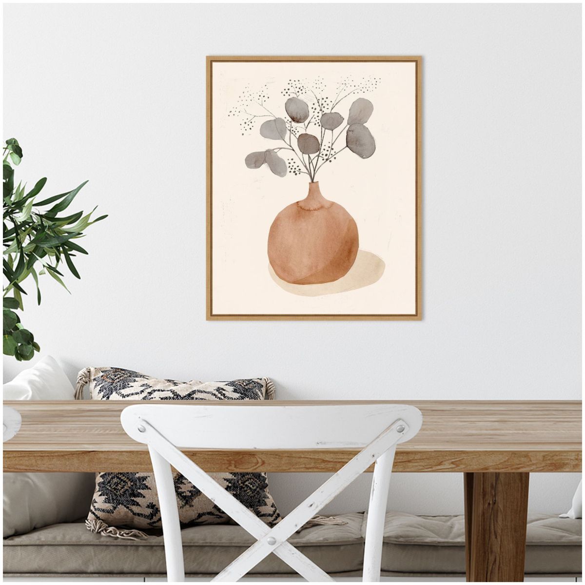La Planta I (Floral Vase) Framed Canvas Wall Art Print