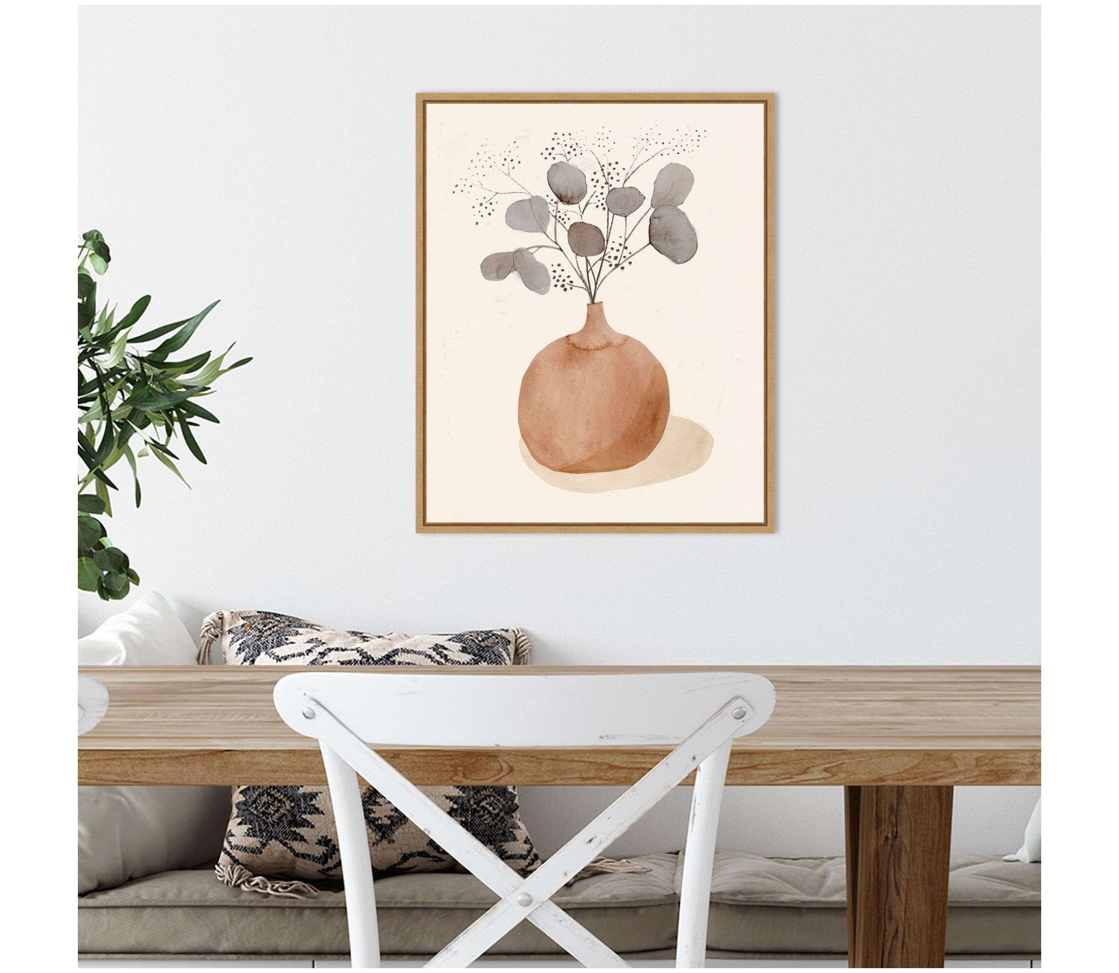 La Planta I (Floral Vase) Framed Canvas Wall Art Print