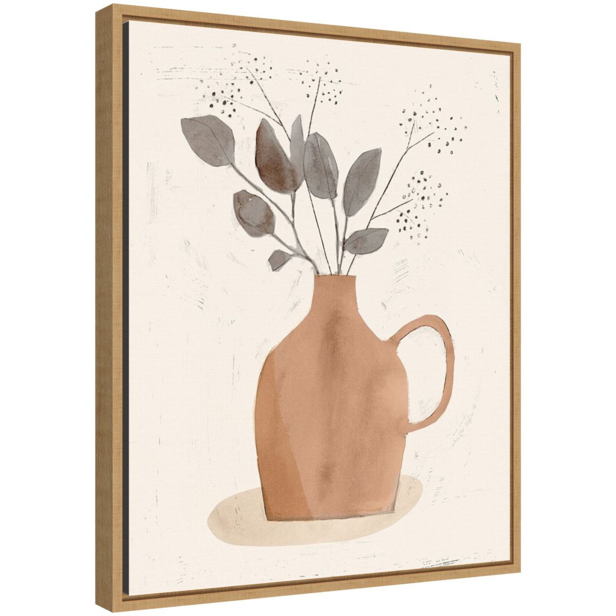 La Planta II (Floral Vase) Framed Canvas Wall Art Print