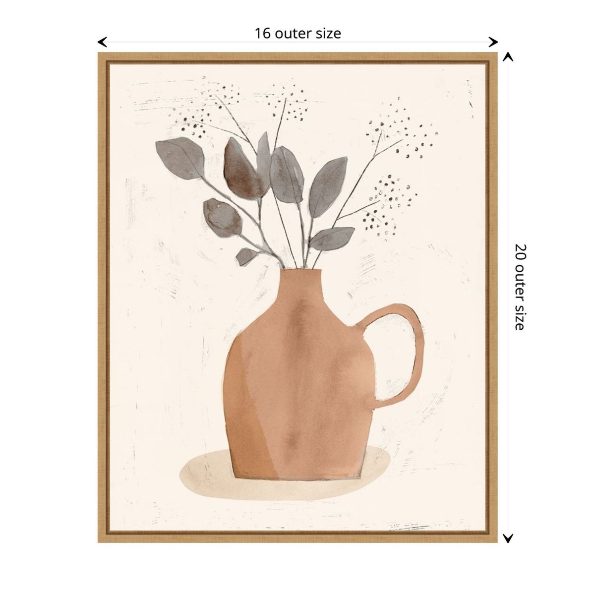 La Planta II (Floral Vase) Framed Canvas Wall Art Print