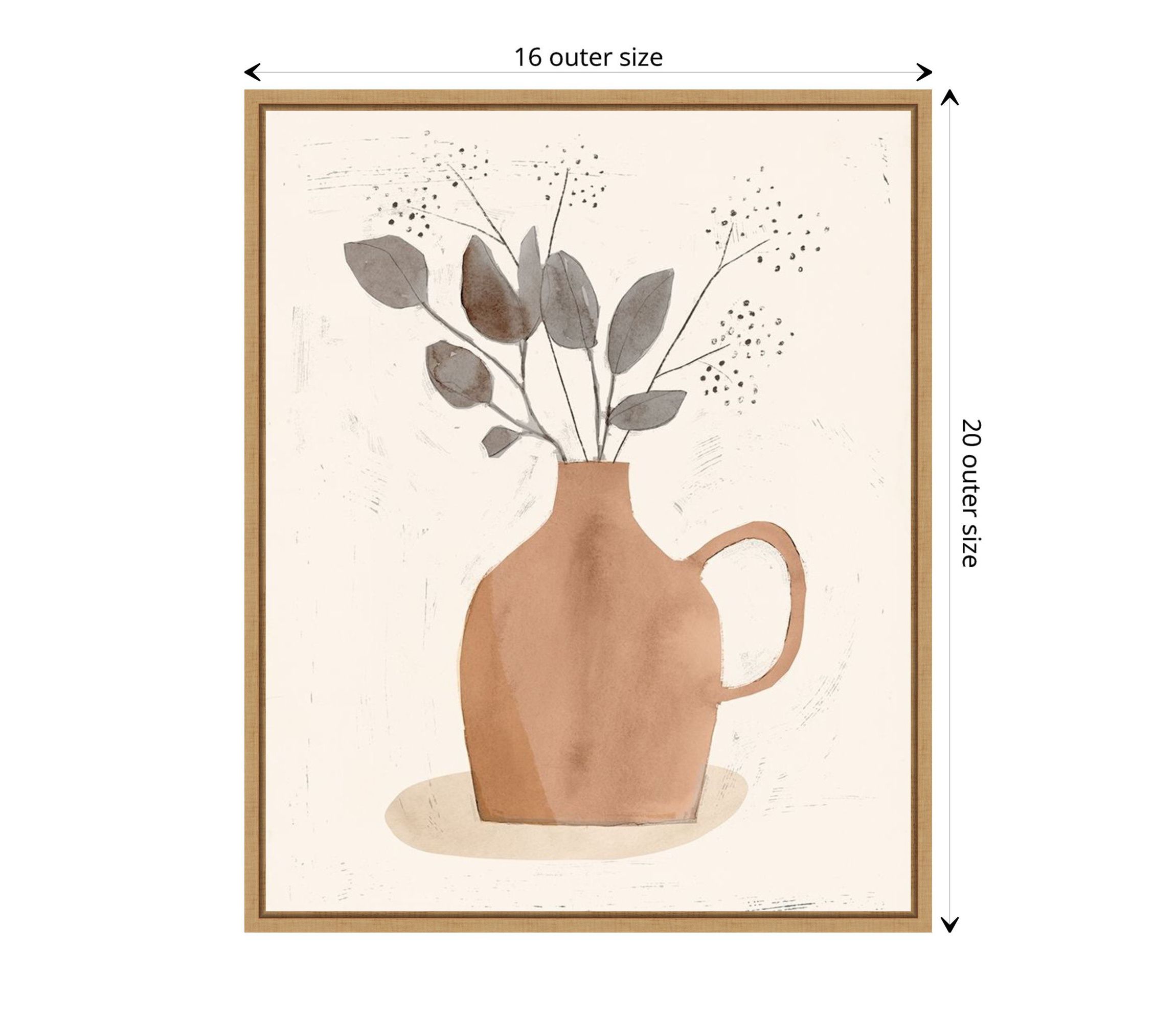 La Planta II (Floral Vase) Framed Canvas Wall Art Print