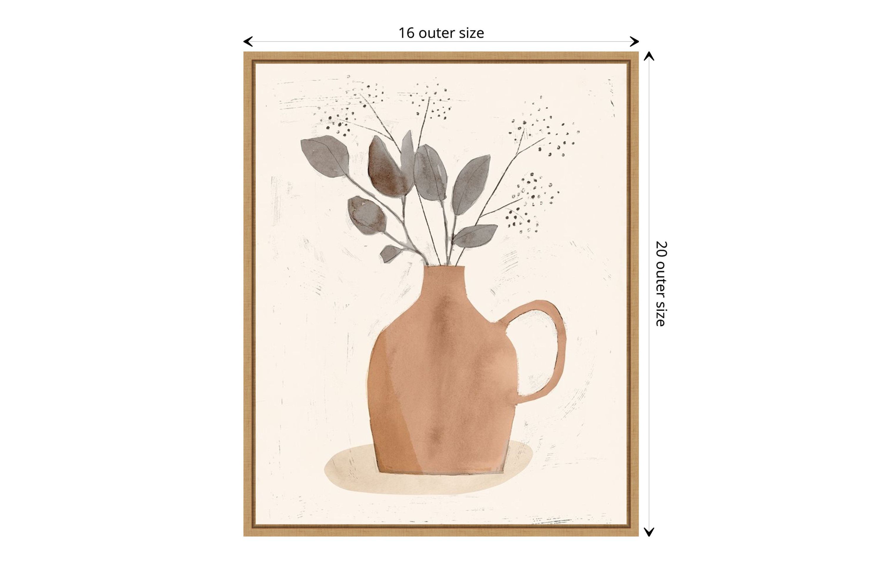 La Planta II (Floral Vase) Framed Canvas Wall Art Print