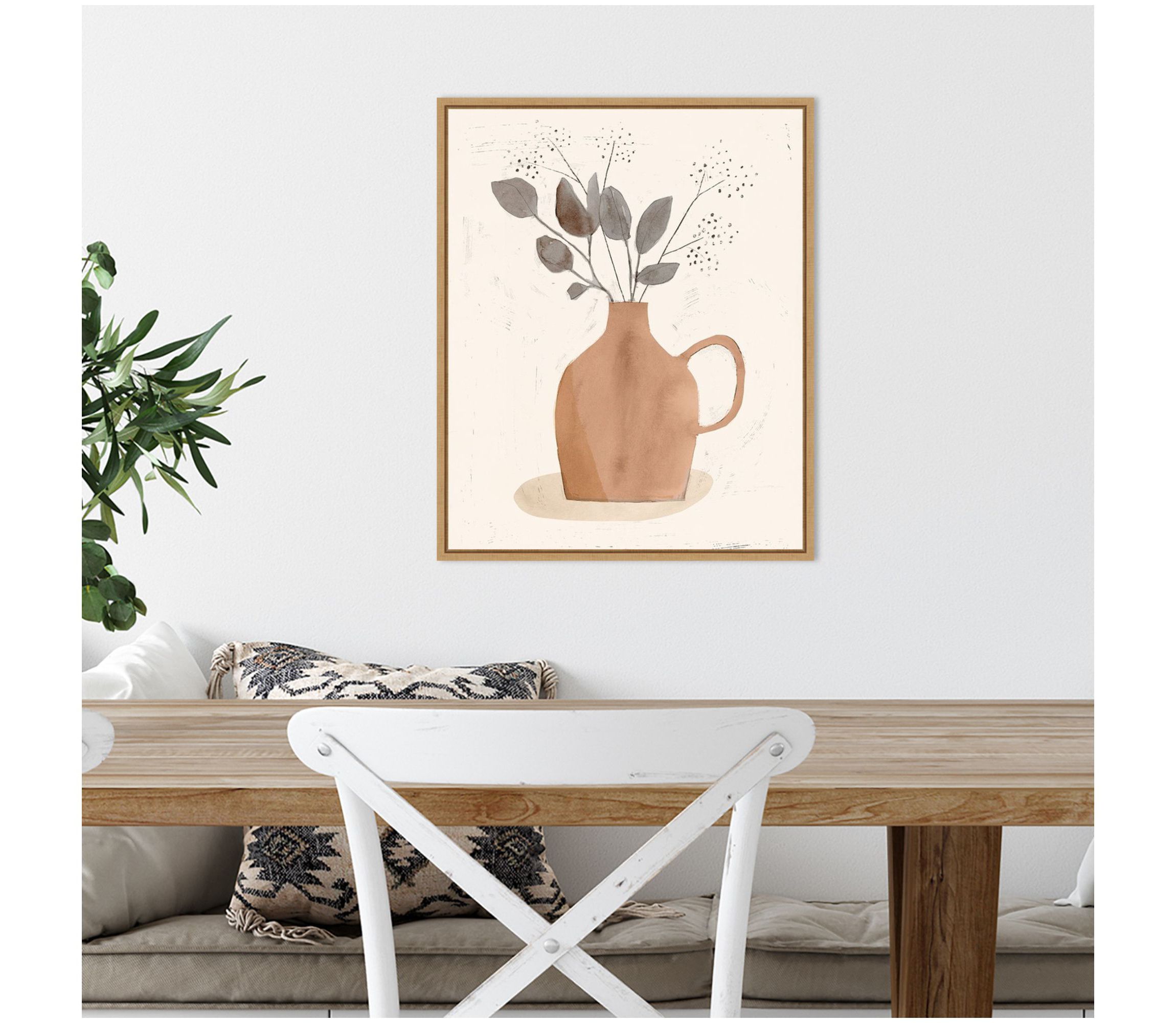 La Planta II (Floral Vase) Framed Canvas Wall Art Print