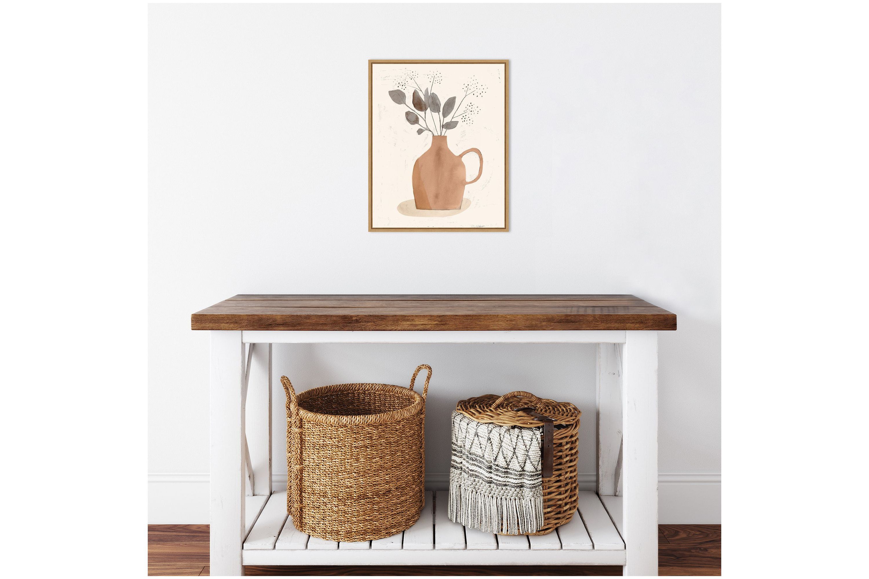 La Planta II (Floral Vase) Framed Canvas Wall Art Print