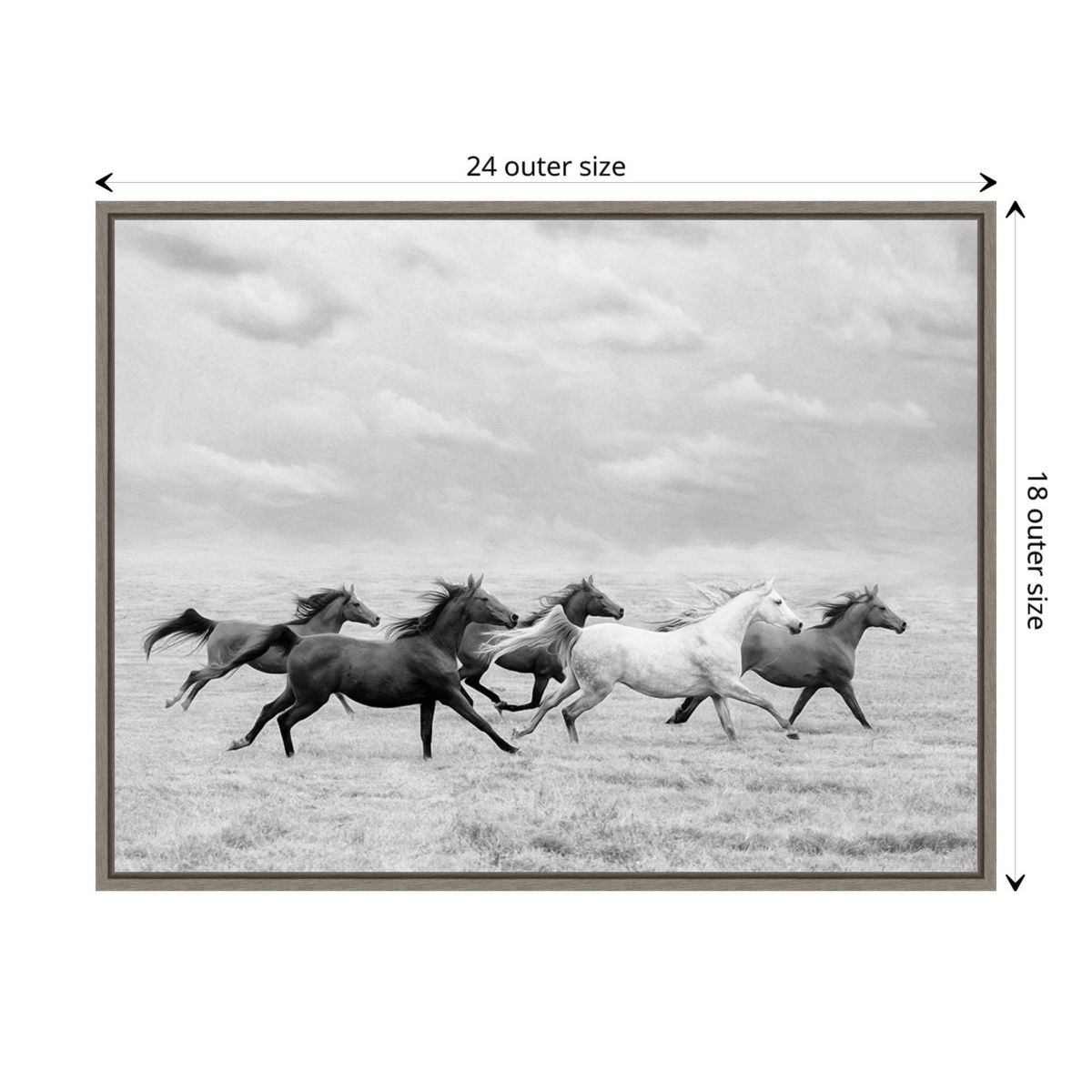 Horse Run I Framed Canvas Wall Art Print