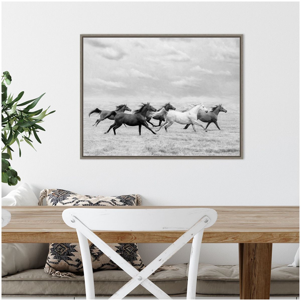 Horse Run I Framed Canvas Wall Art Print