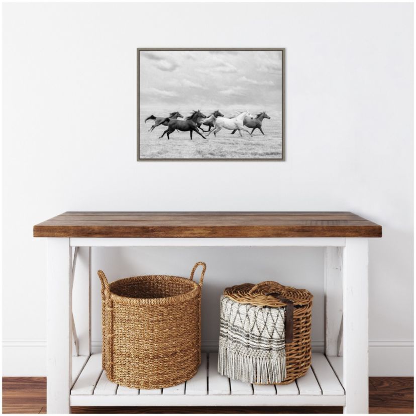 Horse Run I Framed Canvas Wall Art Print