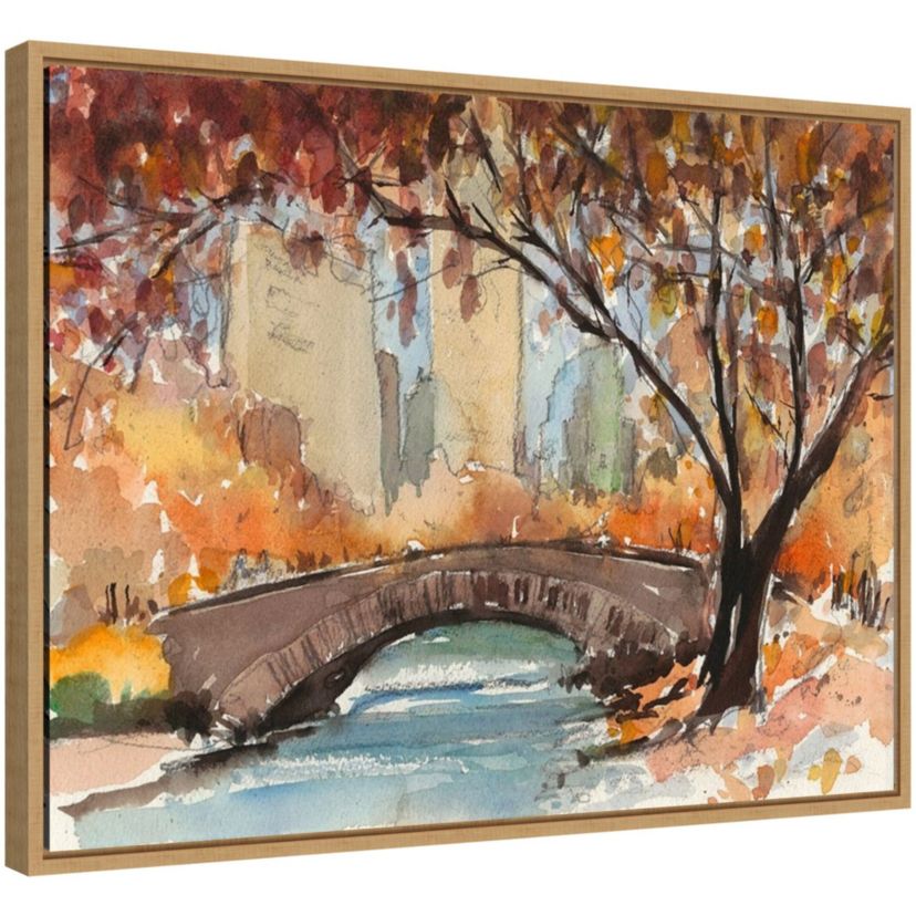 Autumn in New York - Study I Framed Canvas Wall Art Print