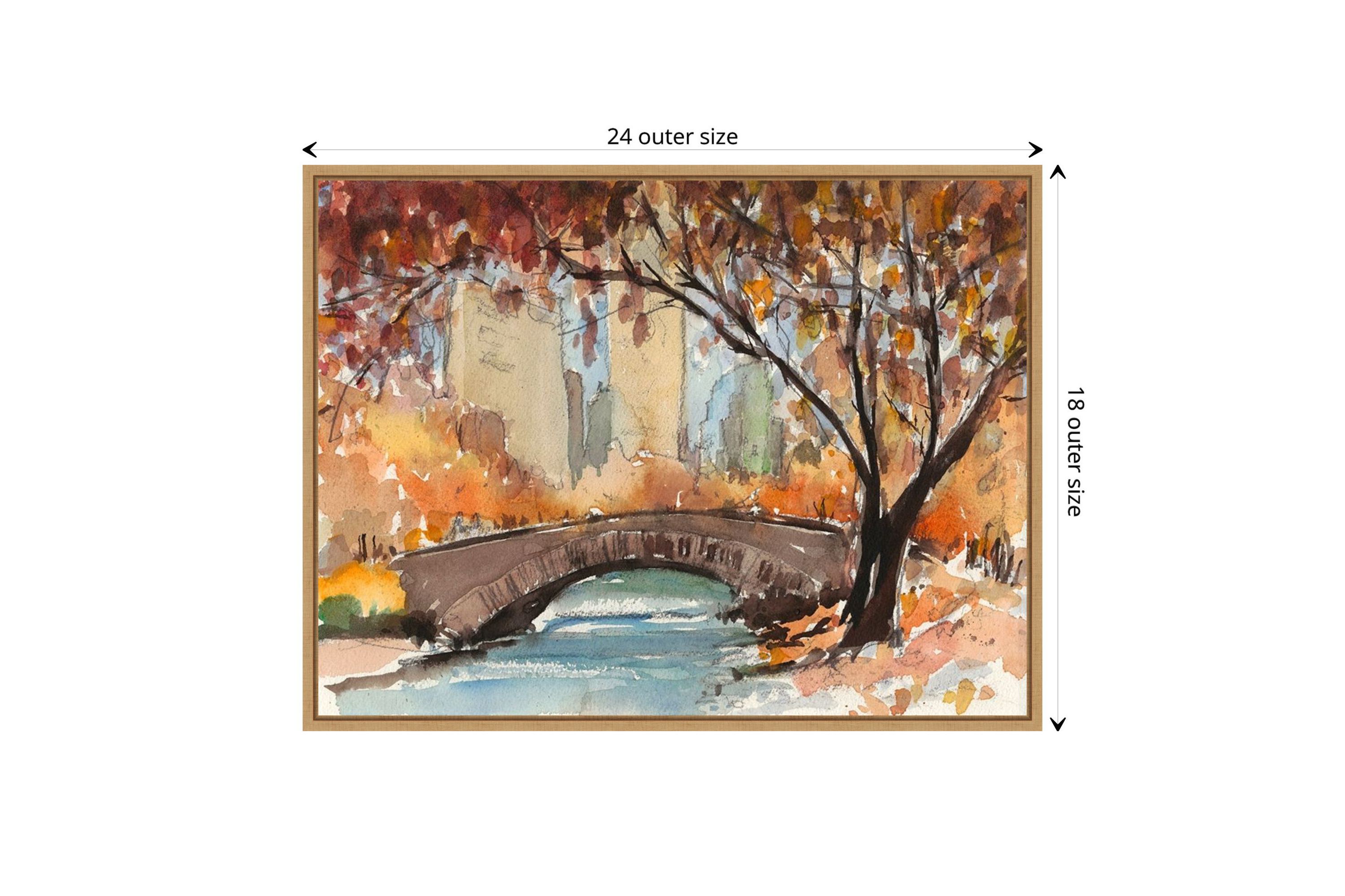 Autumn in New York - Study I Framed Canvas Wall Art Print