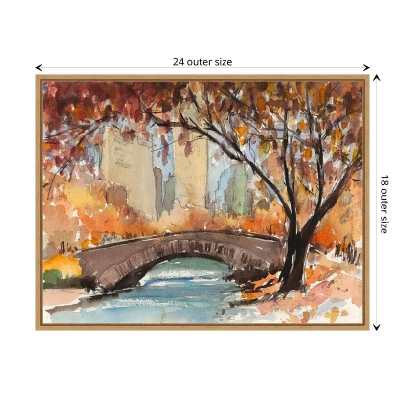 Autumn in New York - Study I Framed Canvas Wall Art Print