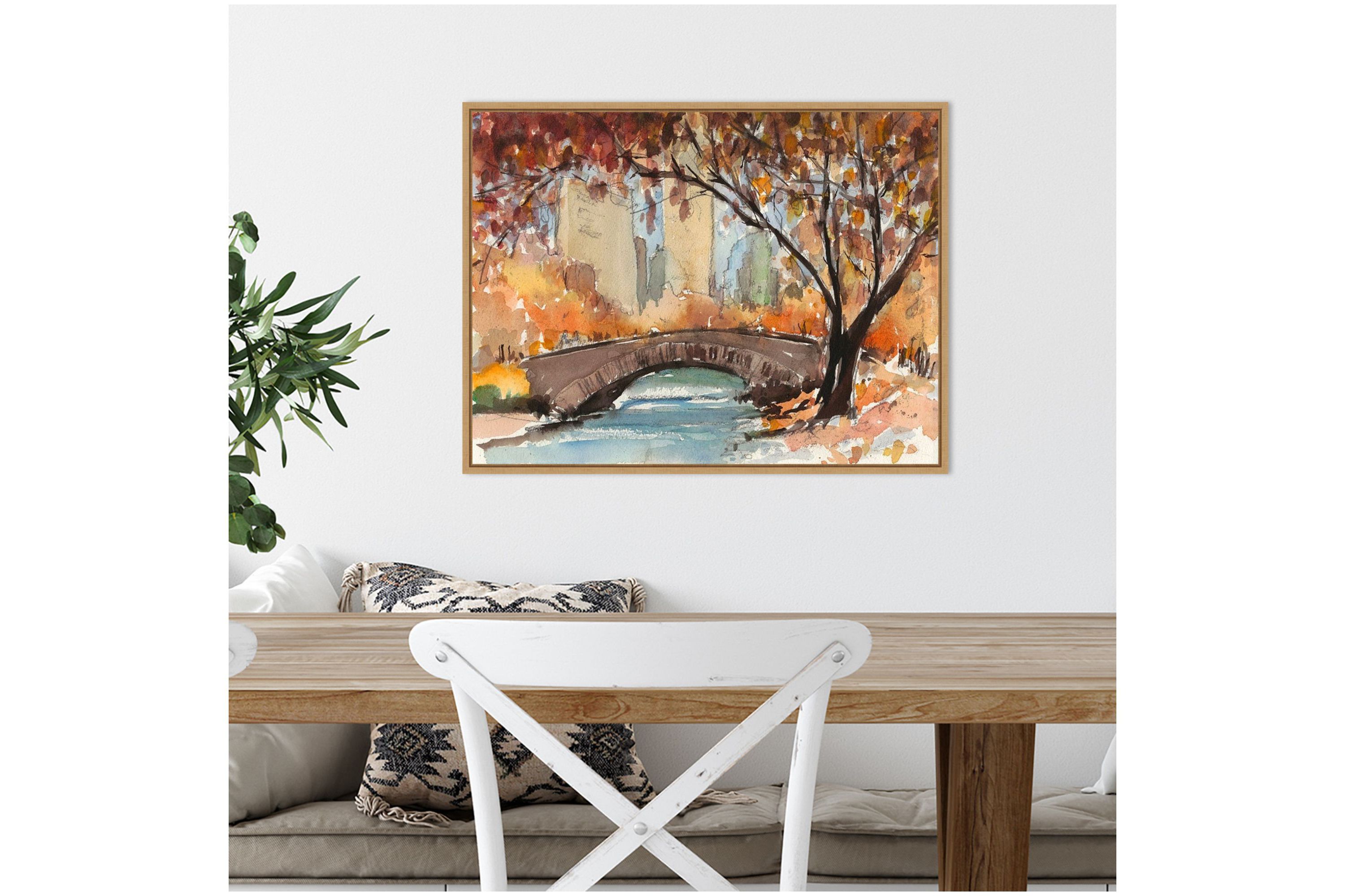 Autumn in New York - Study I Framed Canvas Wall Art Print