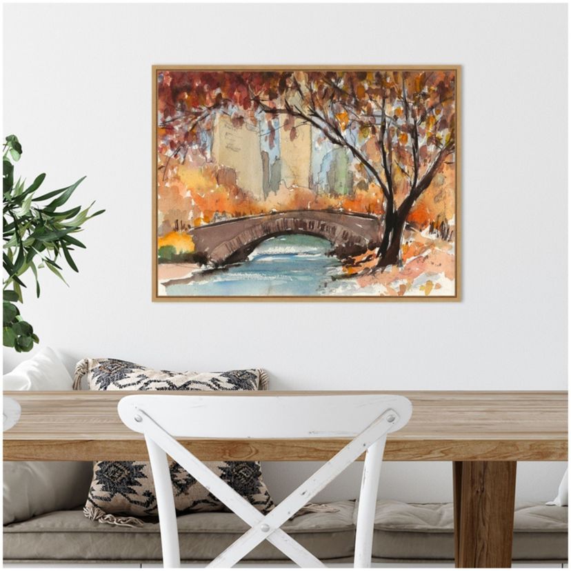 Autumn in New York - Study I Framed Canvas Wall Art Print