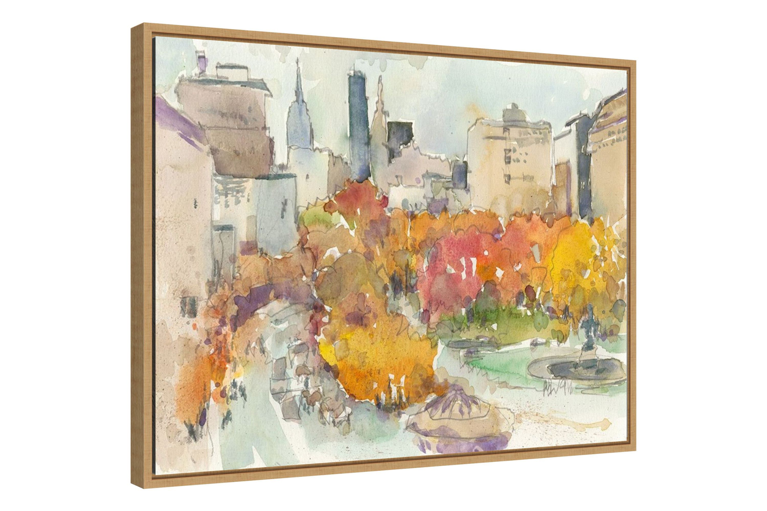 Autumn in New York - Study III Framed Canvas Wall Art Print