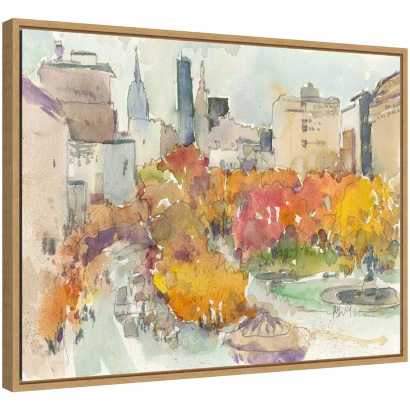 Autumn in New York - Study III Framed Canvas Wall Art Print