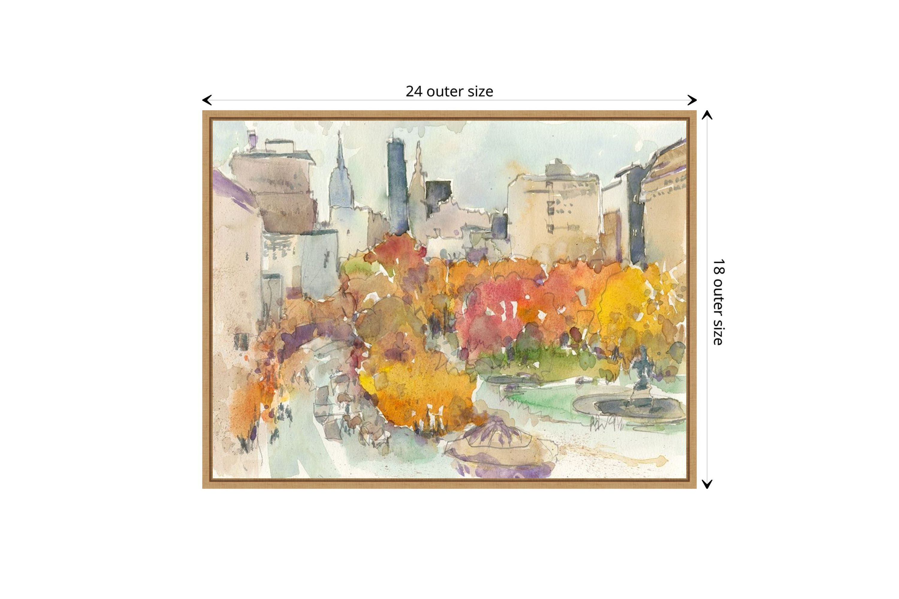 Autumn in New York - Study III Framed Canvas Wall Art Print