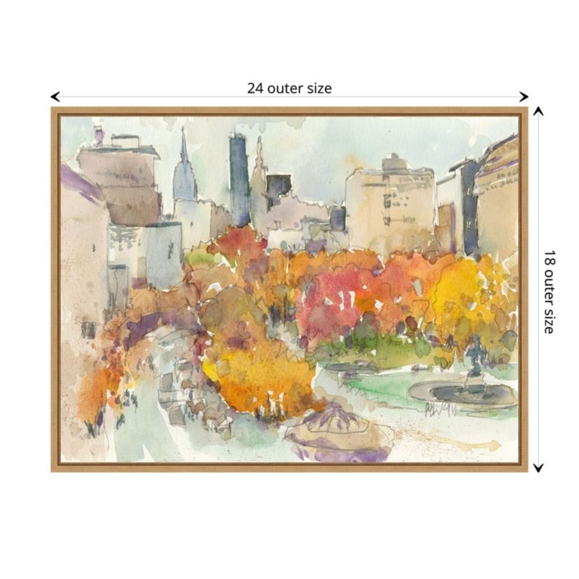 Autumn in New York - Study III Framed Canvas Wall Art Print