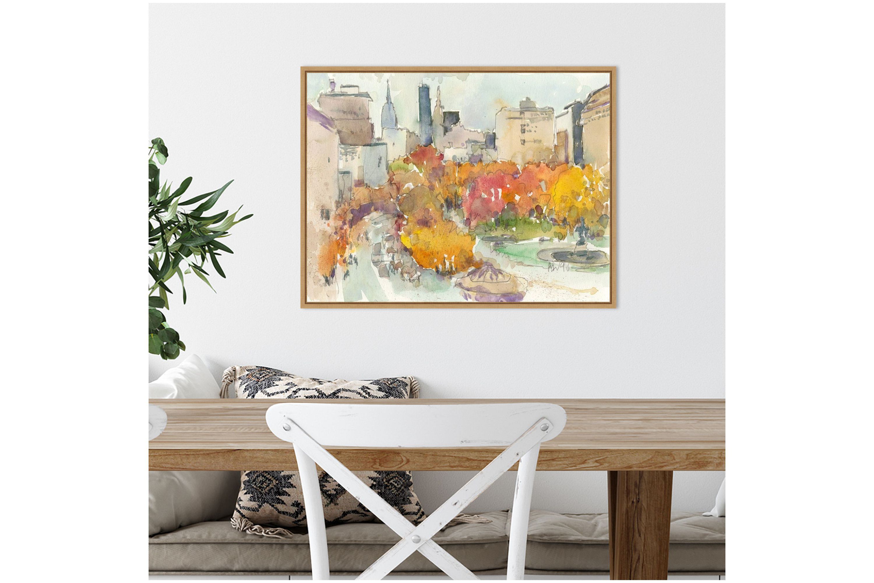 Autumn in New York - Study III Framed Canvas Wall Art Print