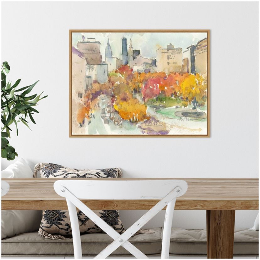 Autumn in New York - Study III Framed Canvas Wall Art Print