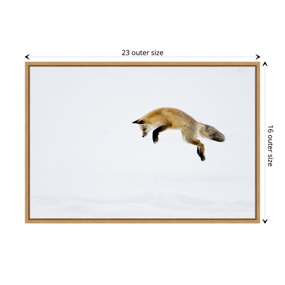 Red Fox in Snow Framed Canvas Wall Art Print