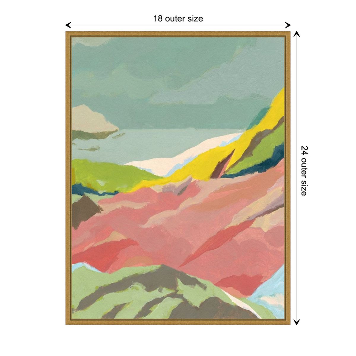 Candy Coast II (Mountains) Framed Canvas Wall Art Print
