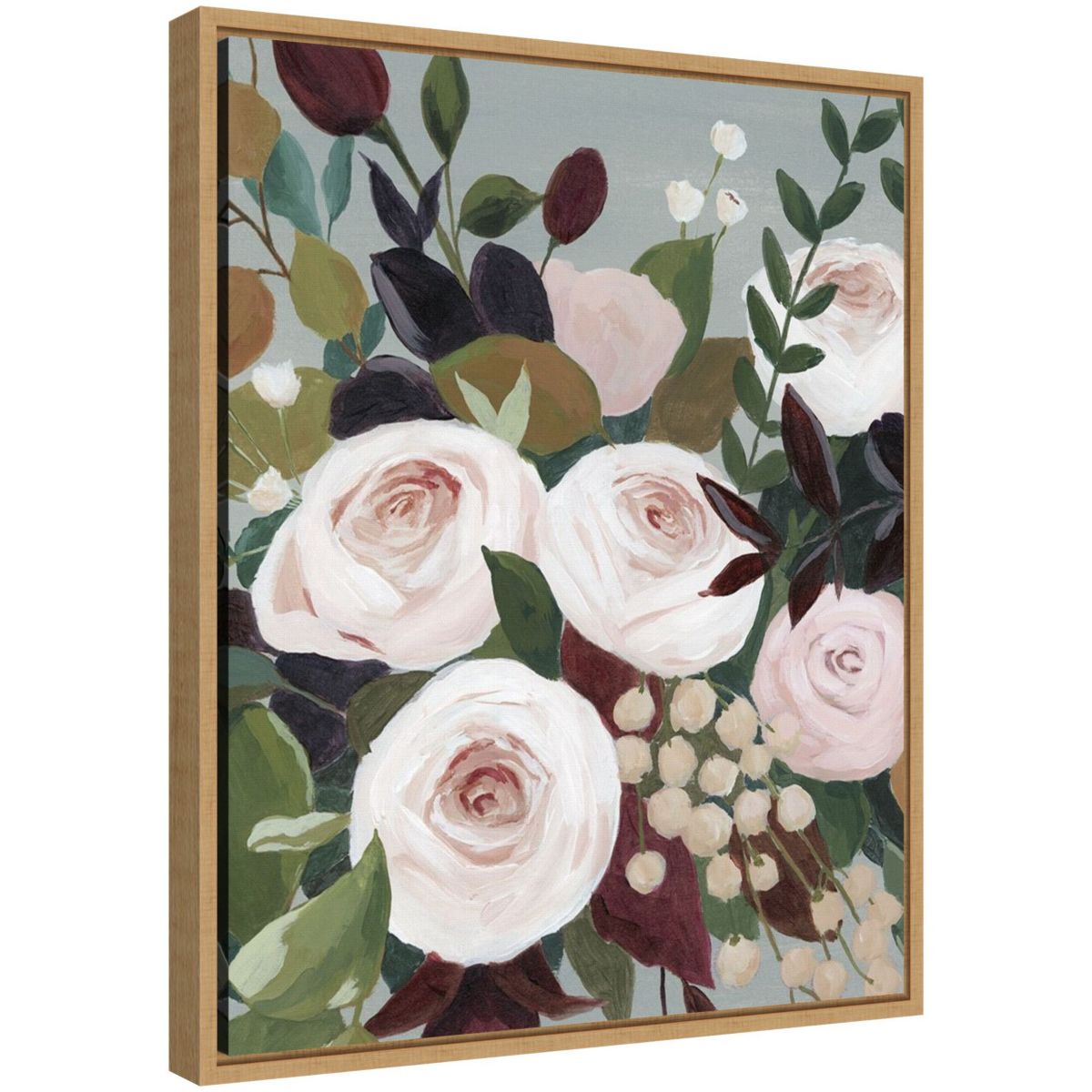 Bohemian Blooms I Framed Canvas Wall Art Print