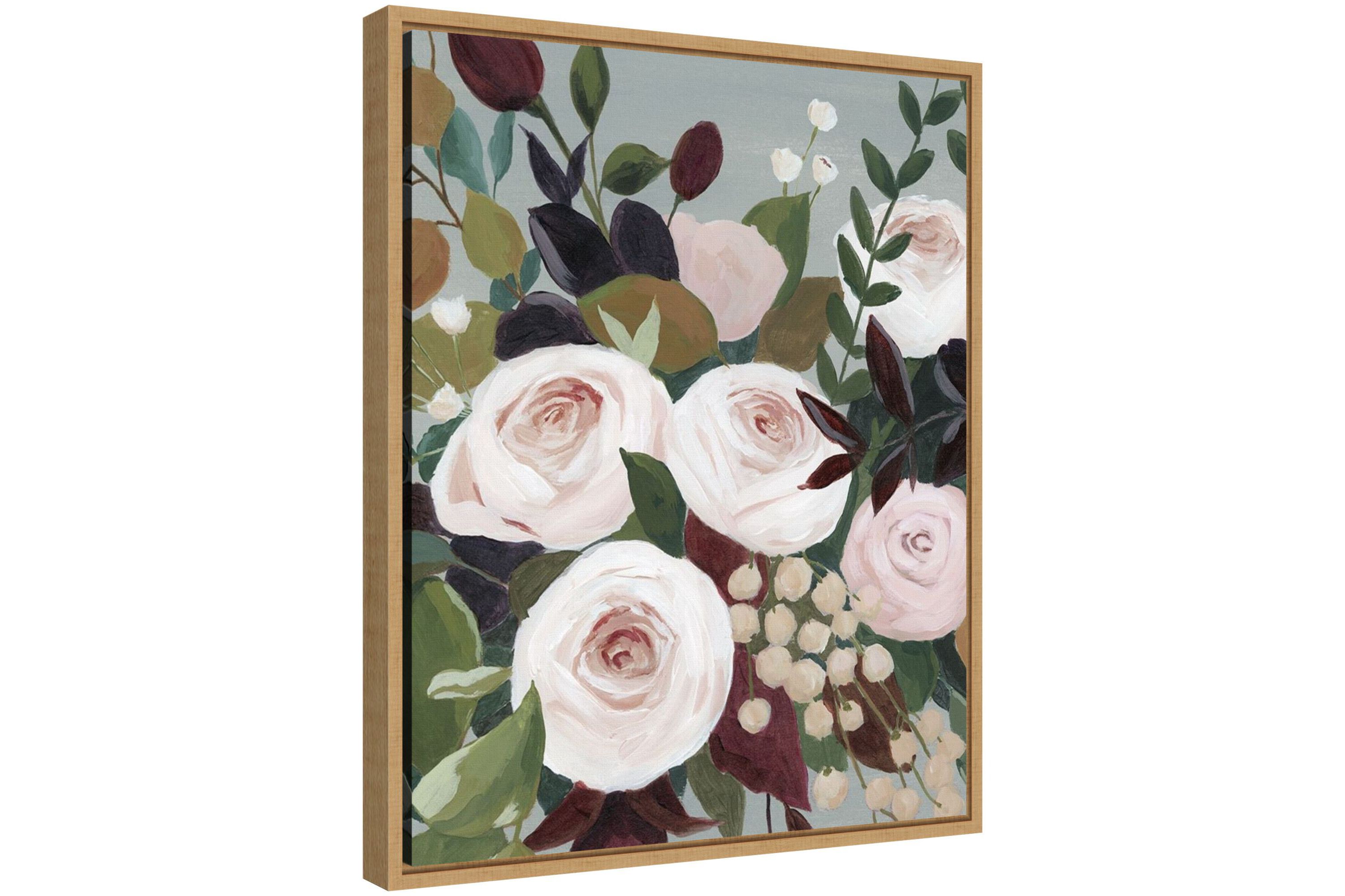 Bohemian Blooms I Framed Canvas Wall Art Print