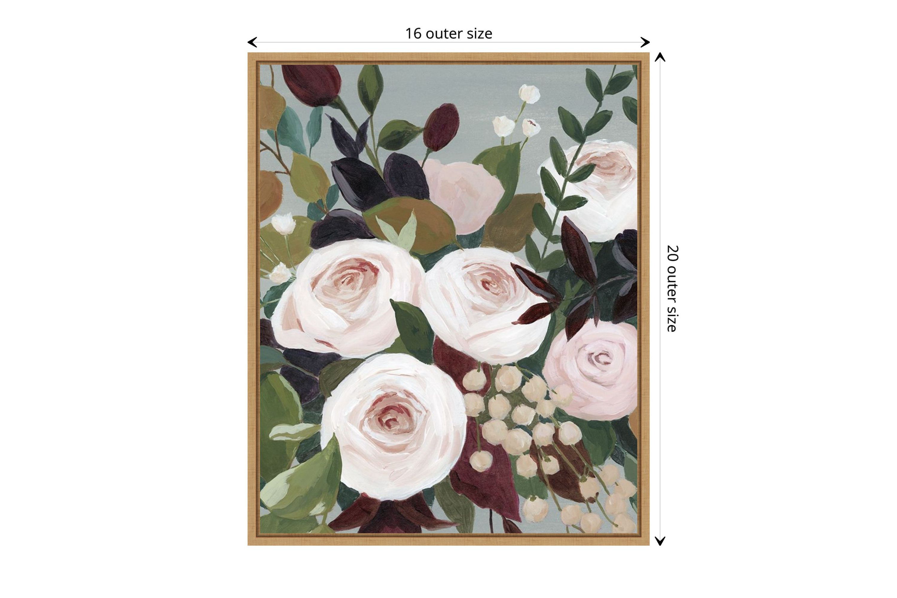 Bohemian Blooms I Framed Canvas Wall Art Print