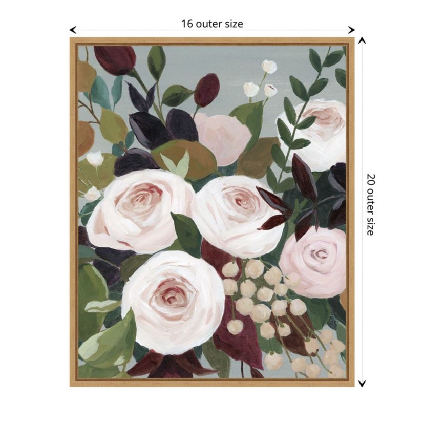 Bohemian Blooms I Framed Canvas Wall Art Print