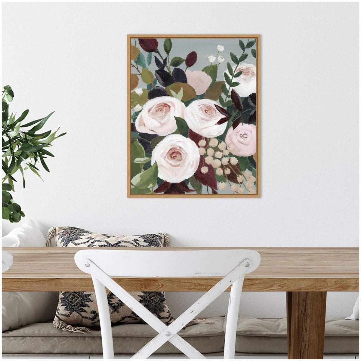 Bohemian Blooms I Framed Canvas Wall Art Print