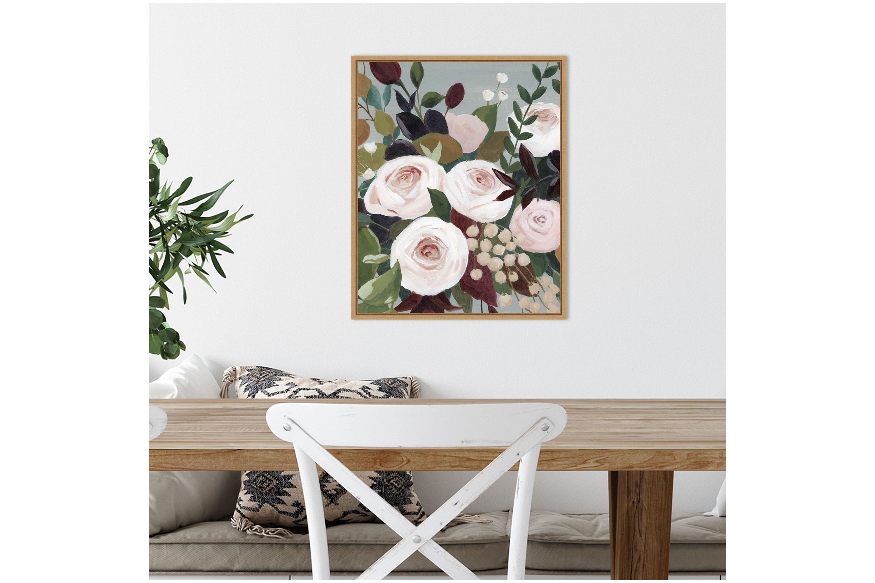 Bohemian Blooms I Framed Canvas Wall Art Print