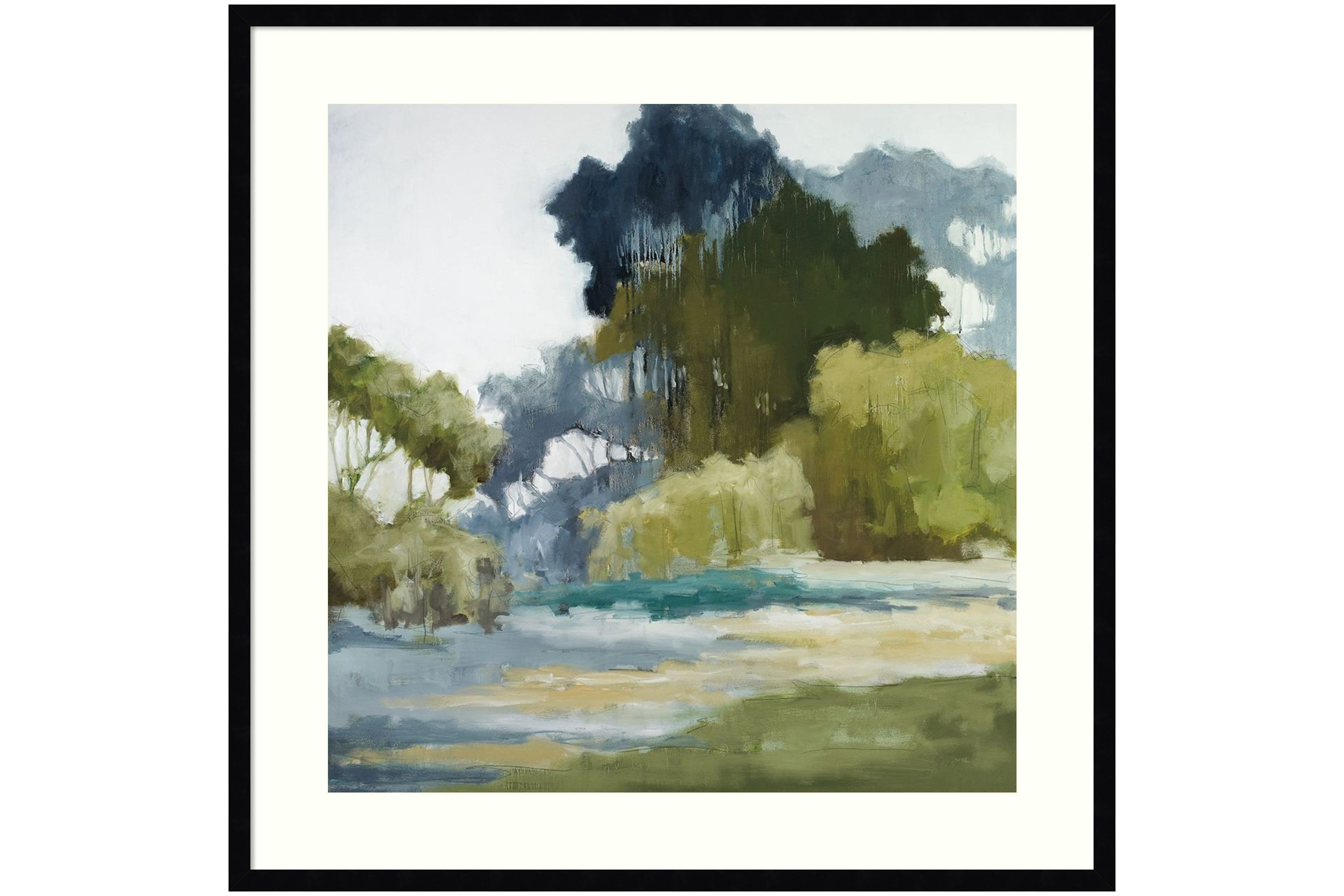 Bean Fields Tall Trees by Jacqueline Ellens Wood Framed Wall Art Print