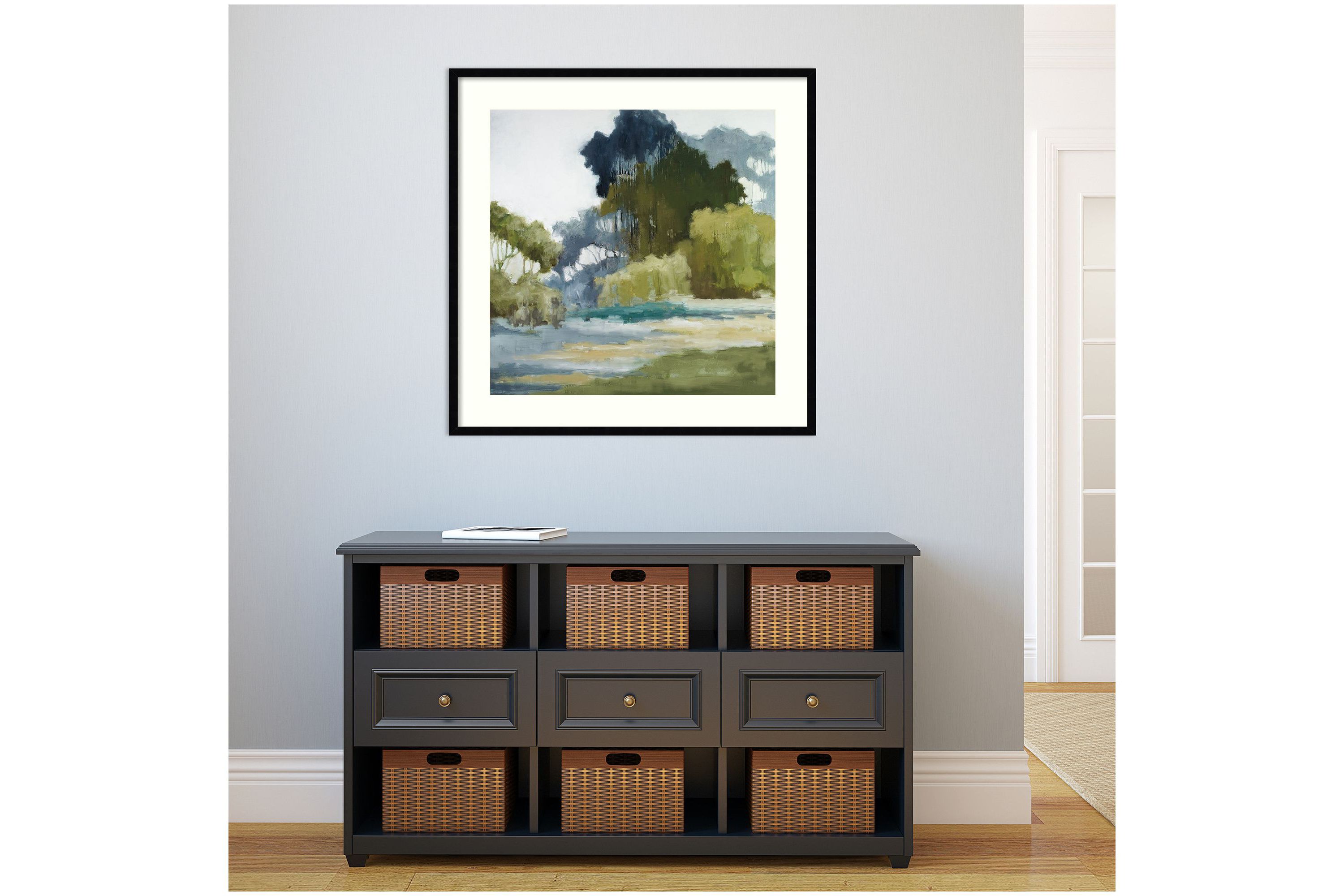 Bean Fields Tall Trees by Jacqueline Ellens Wood Framed Wall Art Print