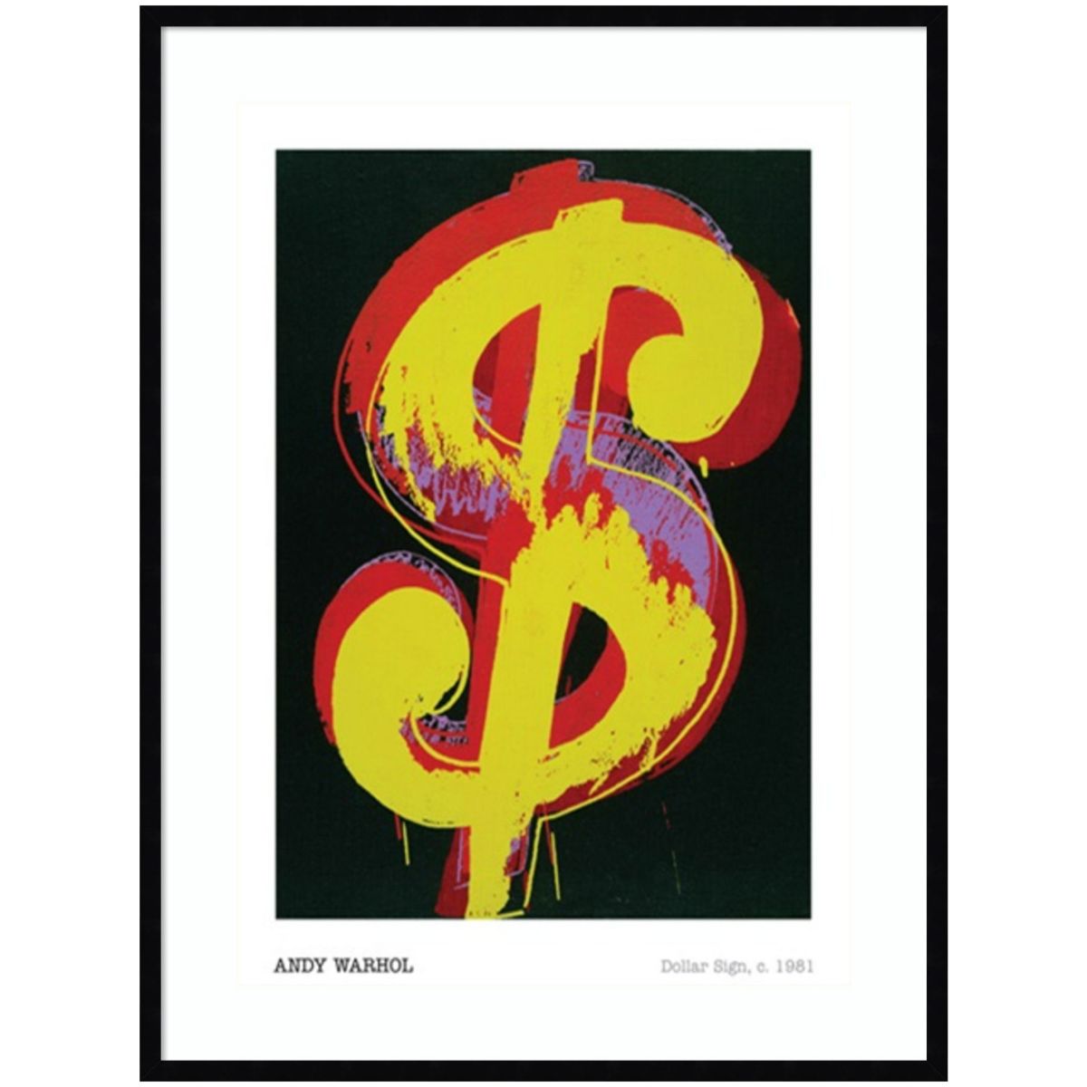 Dollar Sign 1981 by Andy Warhol Wood Framed Wall Art Print