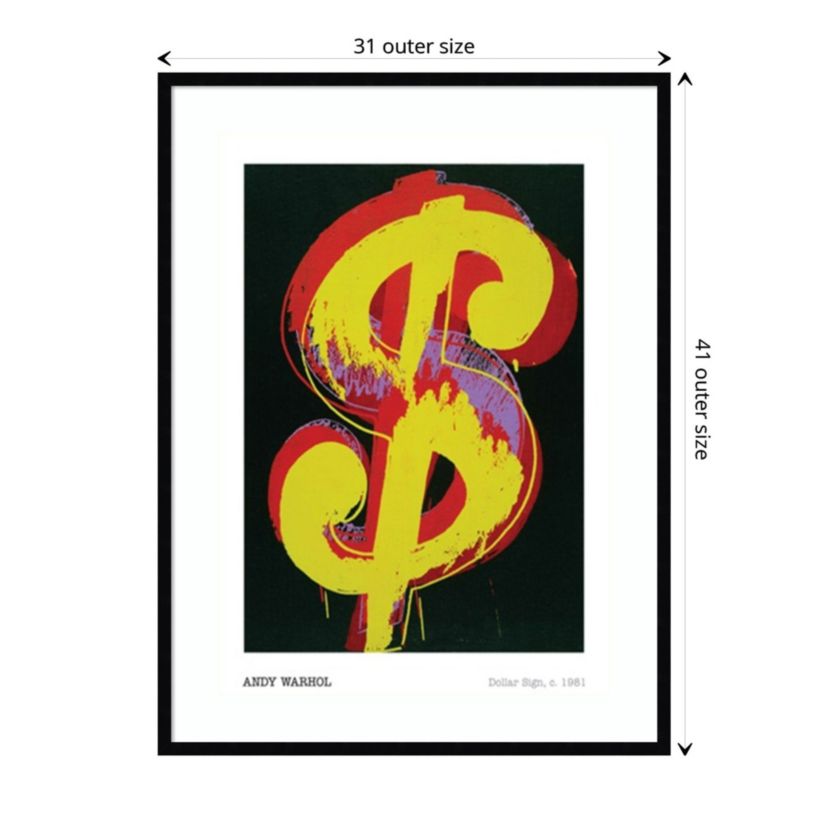Dollar Sign 1981 by Andy Warhol Wood Framed Wall Art Print