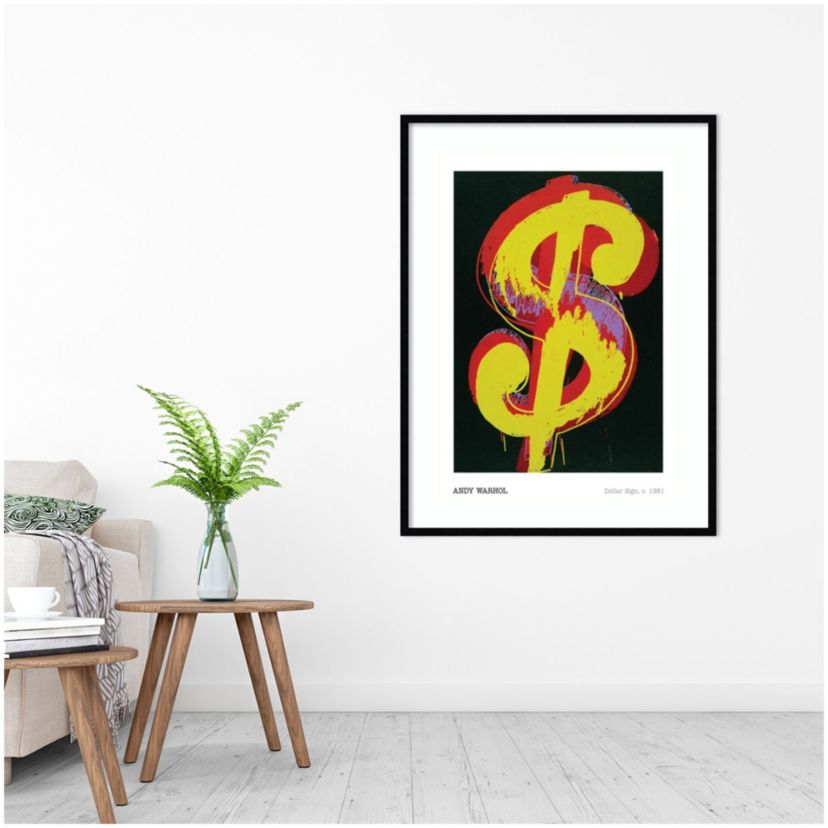Dollar Sign 1981 by Andy Warhol Wood Framed Wall Art Print