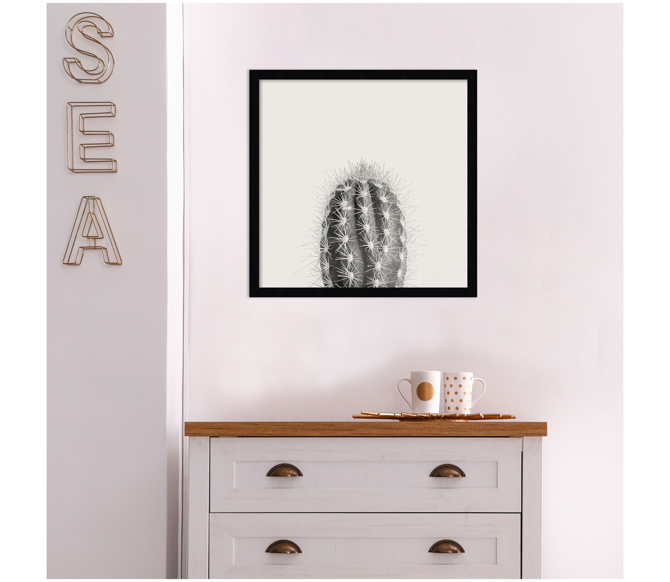 Haze Cactus Succulent Tall Framed Wall Art Print