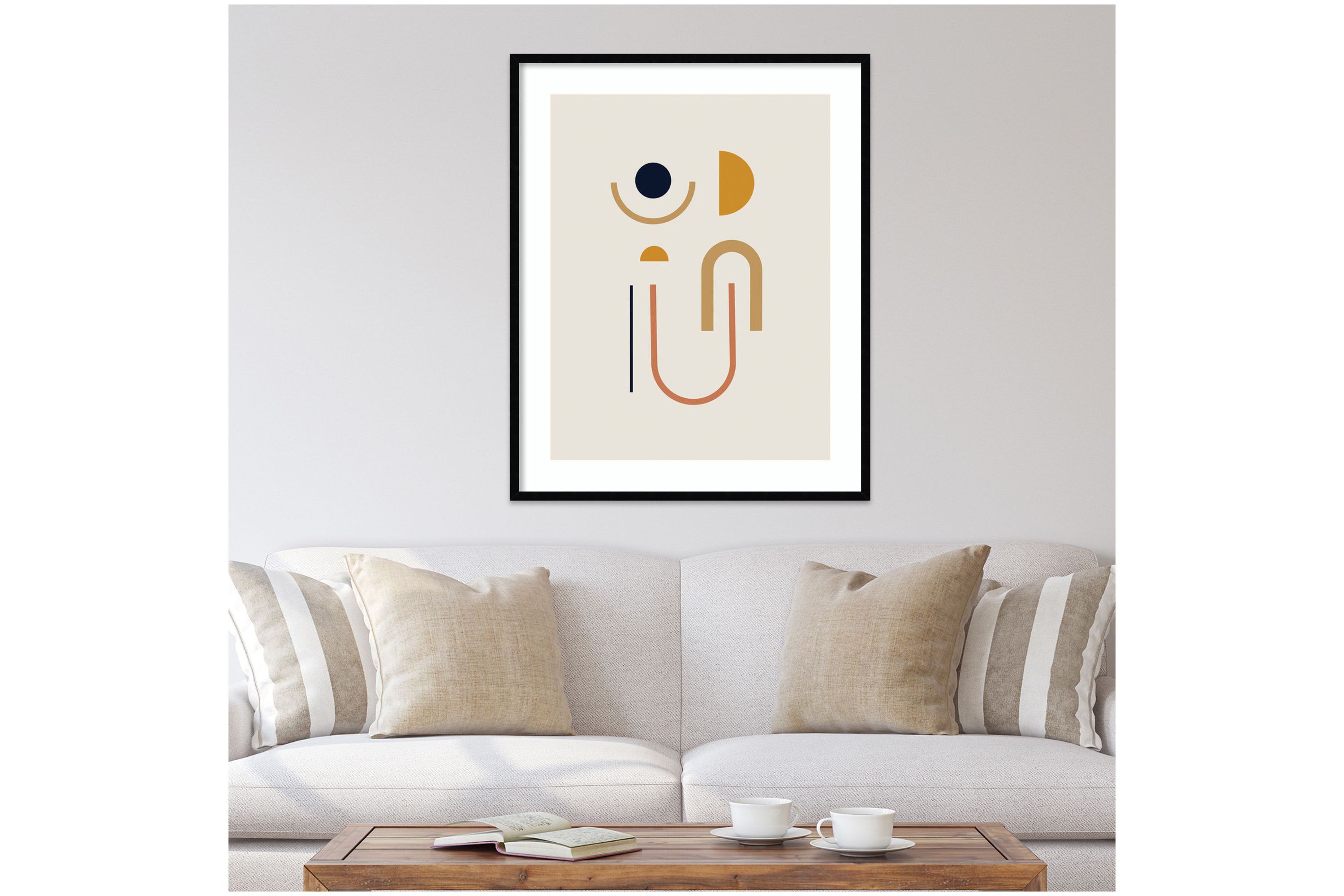 Sunrise Golden Geometric by The Creative Bunch Studio Wood Framed Wall Art Print