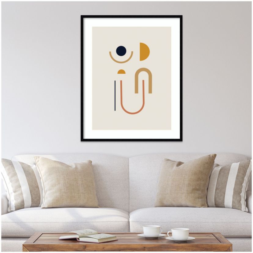 Sunrise Golden Geometric by The Creative Bunch Studio Wood Framed Wall Art Print