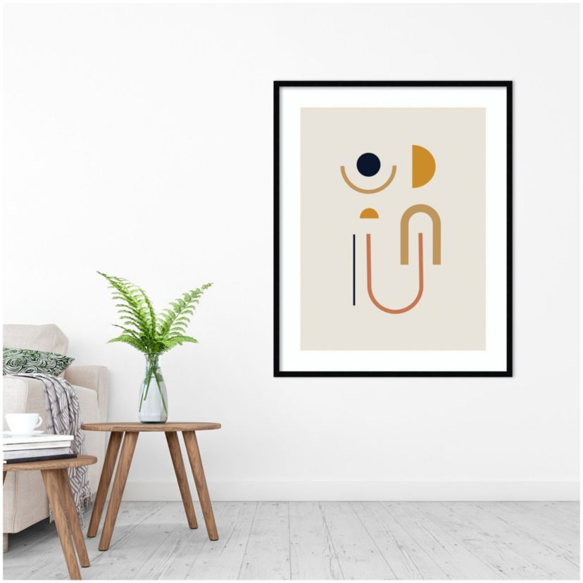 Sunrise Golden Geometric by The Creative Bunch Studio Wood Framed Wall Art Print