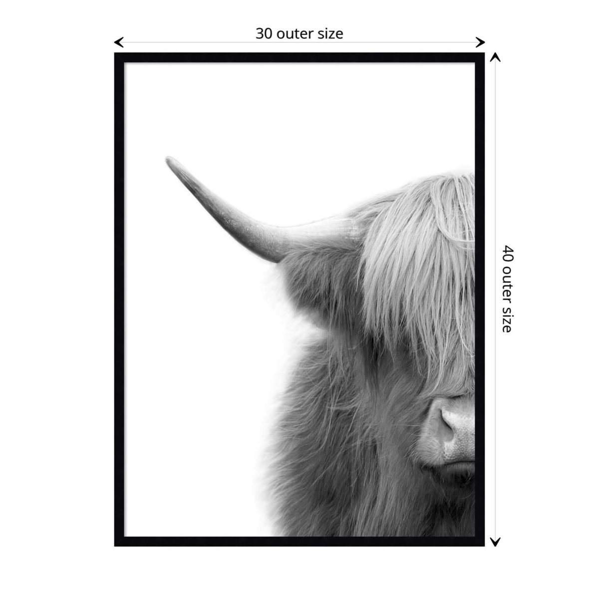 Hey Dude Highland Cow by The Creative Bunch Studio Wood Framed Wall Art Print