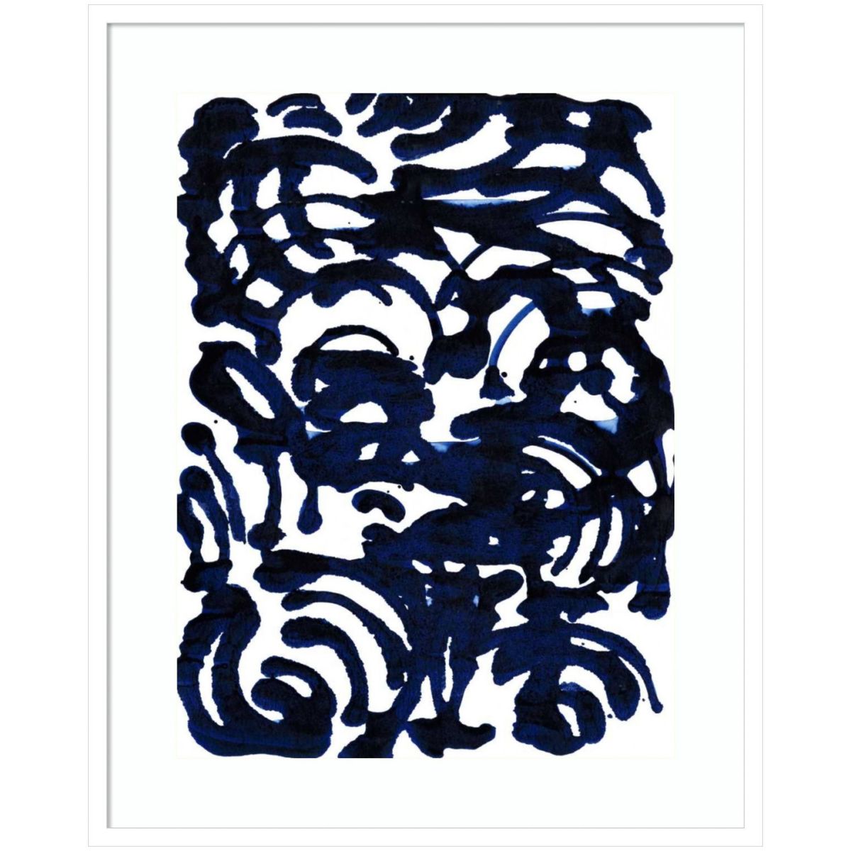 Indigo Swirls II by Jodi Fuchs Wood Framed Wall Art Print