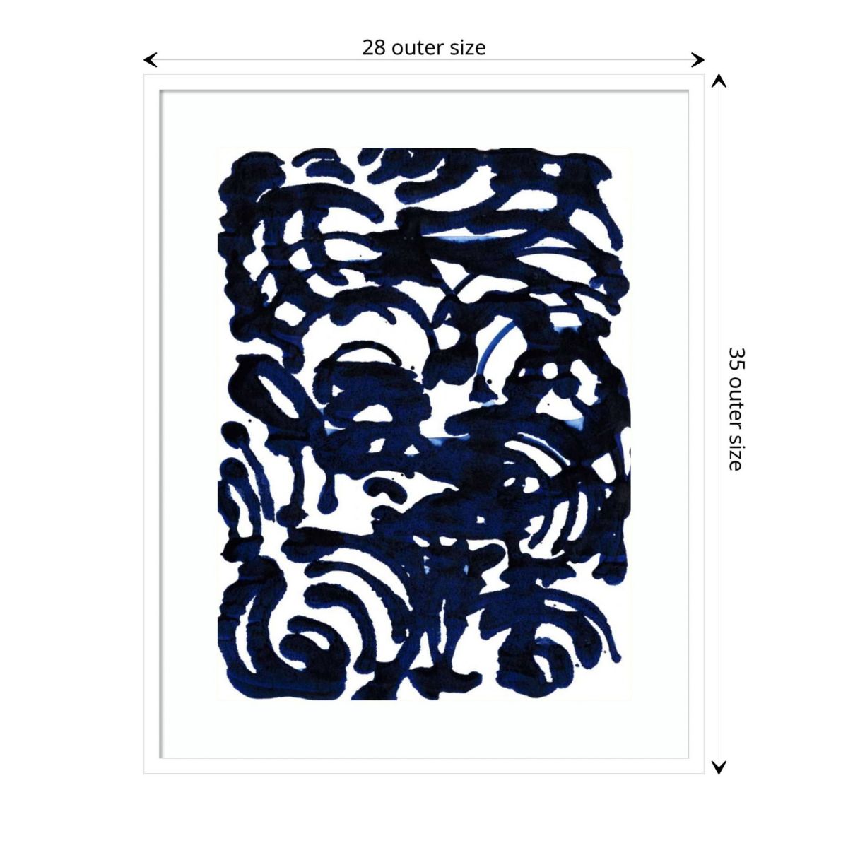 Indigo Swirls II by Jodi Fuchs Wood Framed Wall Art Print