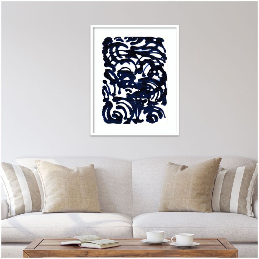 Indigo Swirls II by Jodi Fuchs Wood Framed Wall Art Print