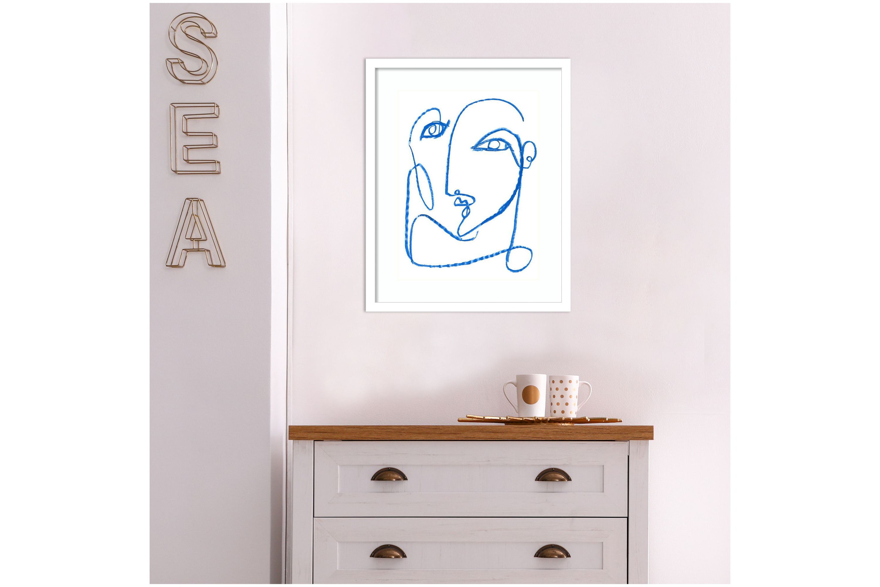 Blue Self I Framed Wall Art Print