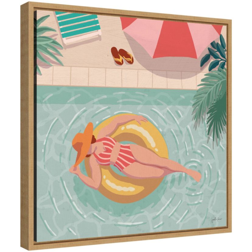 Beach Babes II Framed Canvas Wall Art Print