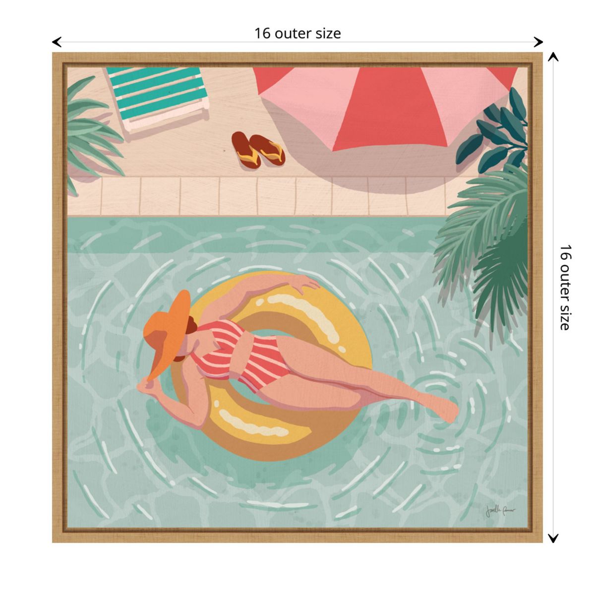 Beach Babes II Framed Canvas Wall Art Print