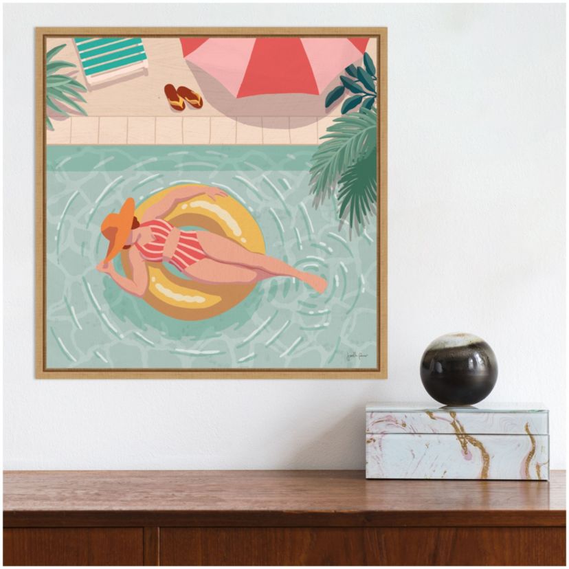 Beach Babes II Framed Canvas Wall Art Print